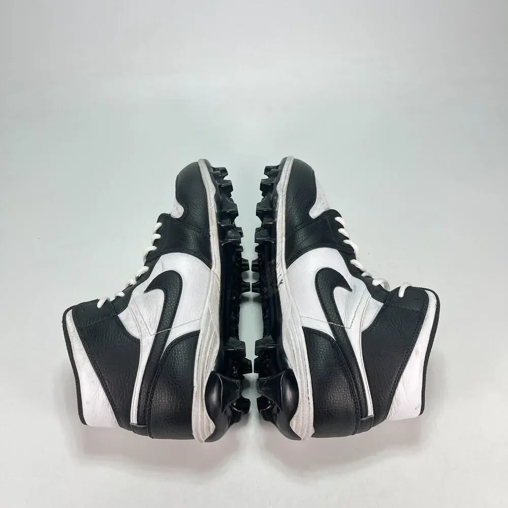 Jordan 1 Mid TD Black White Athletic Football Cleats FJ6805-100 Men's Size 8.5